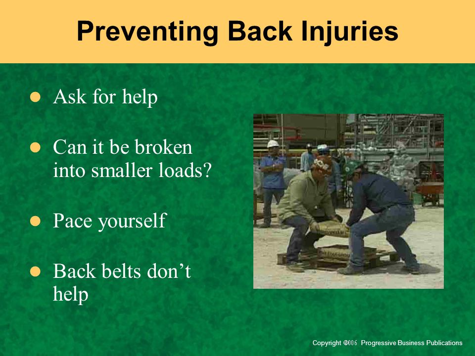 Preventing Back Injuries
