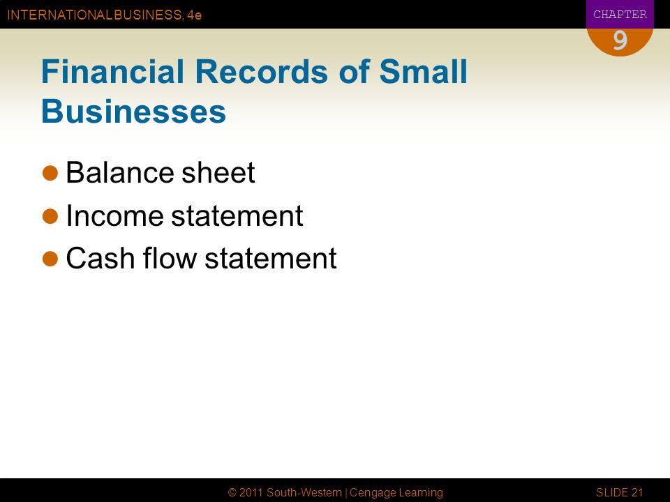 Financial Records of Small Businesses