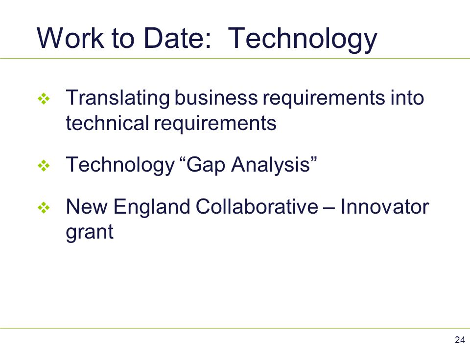 Work to Date: Technology