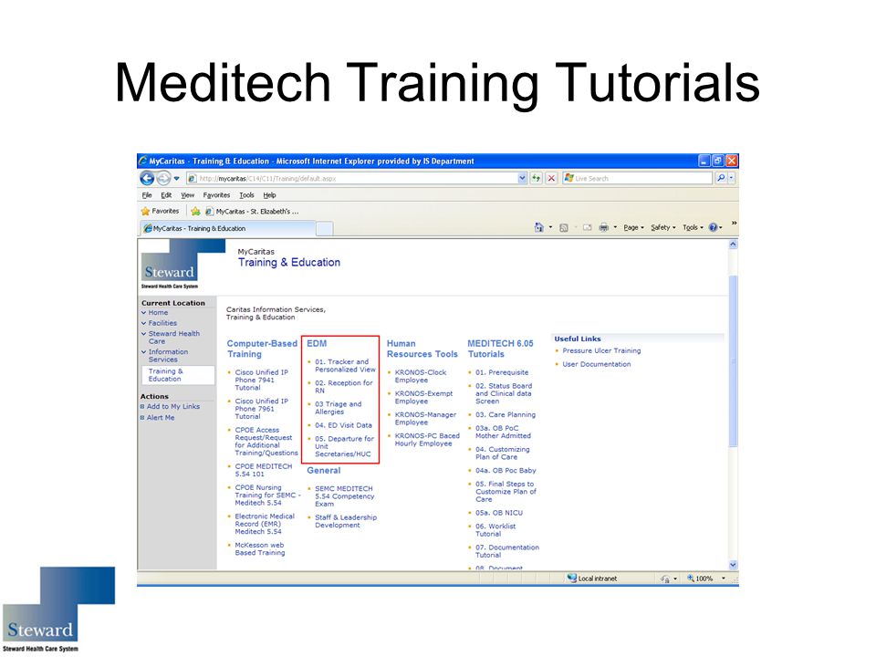 Meditech Charting Training