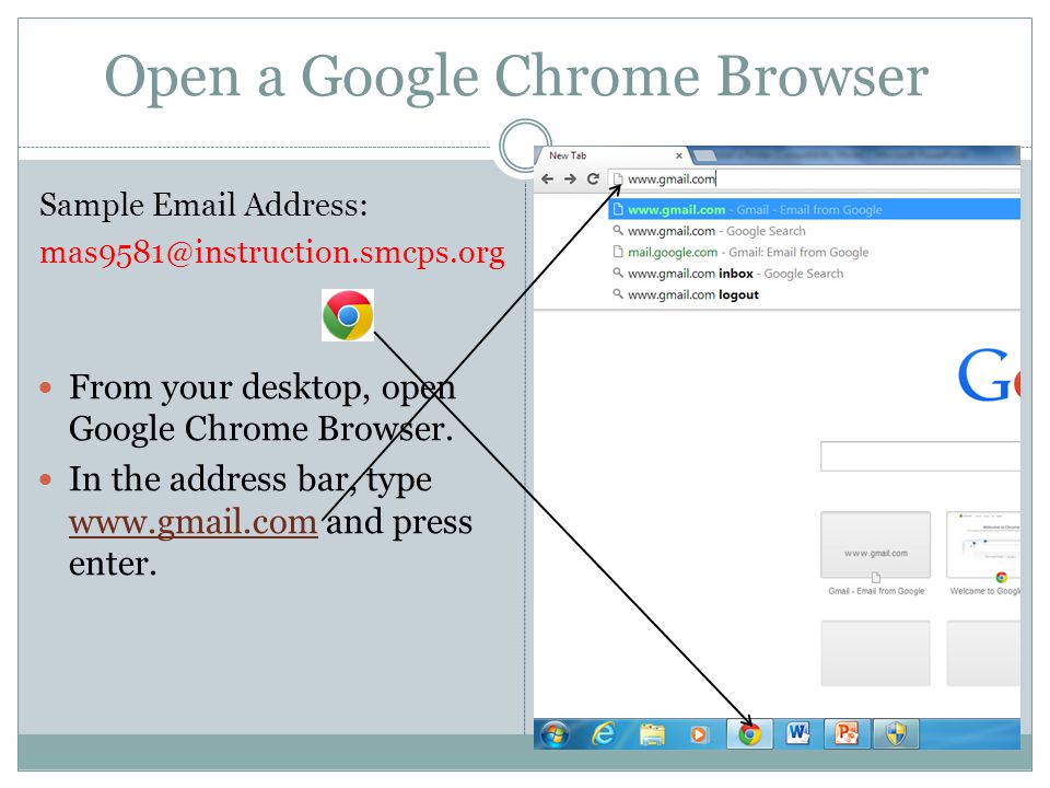 Open a Google Chrome Browser