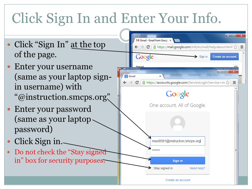 Click Sign In and Enter Your Info.