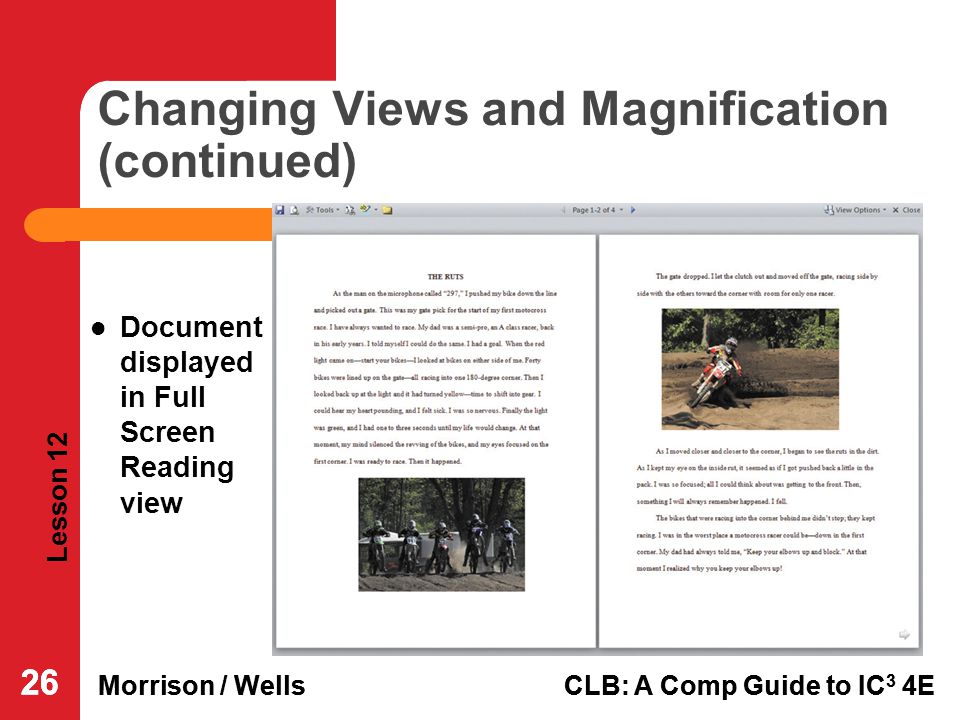 Changing Views and Magnification (continued)