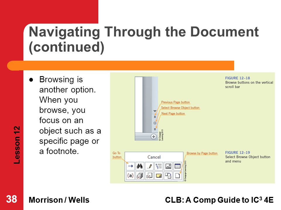 Navigating Through the Document (continued)