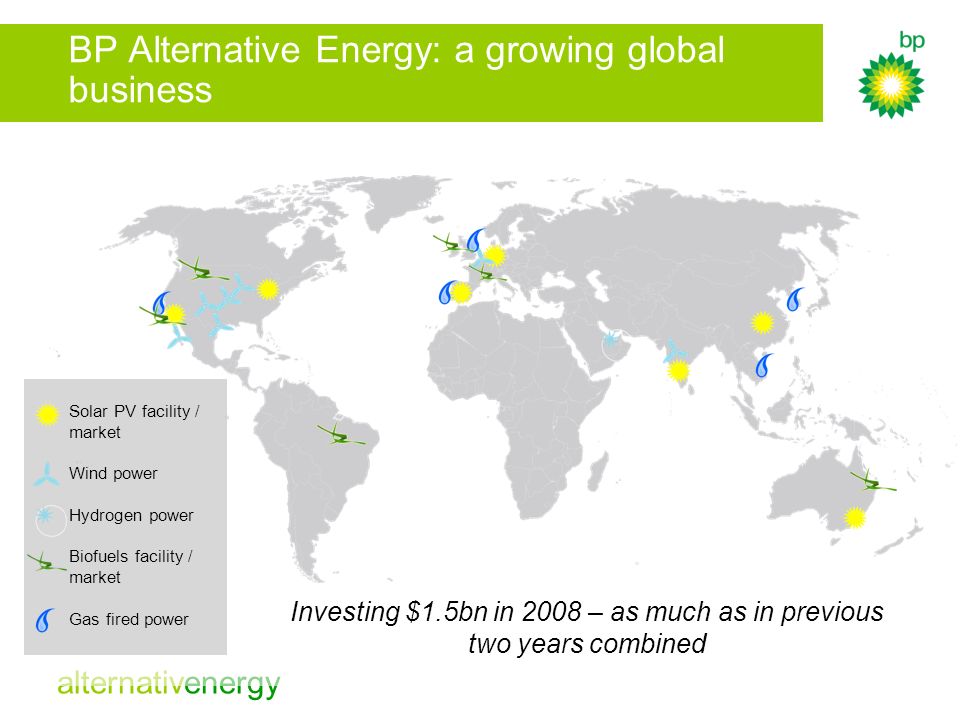 BP Alternative Energy: a growing global business