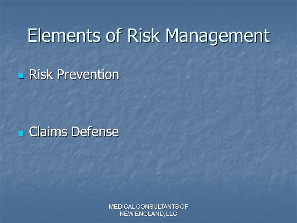 Elements of Risk Management