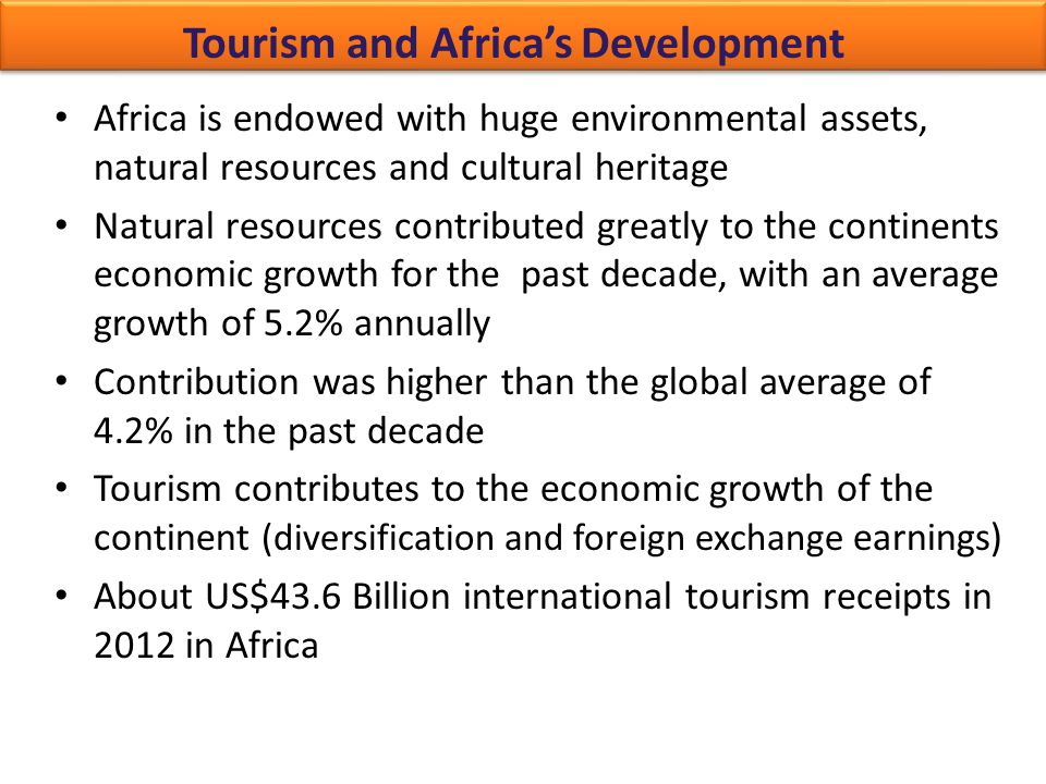 Tourism and Africa’s Development