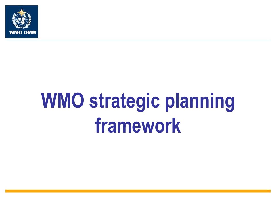 WMO strategic planning framework