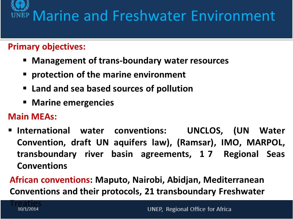 Marine and Freshwater Environment