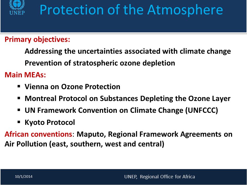 Protection of the Atmosphere