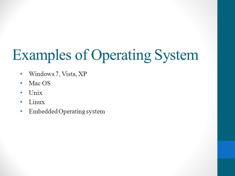 Examples of Operating System