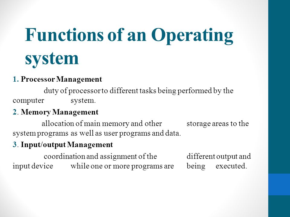 Functions of an Operating system
