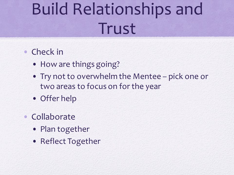 Build Relationships and Trust