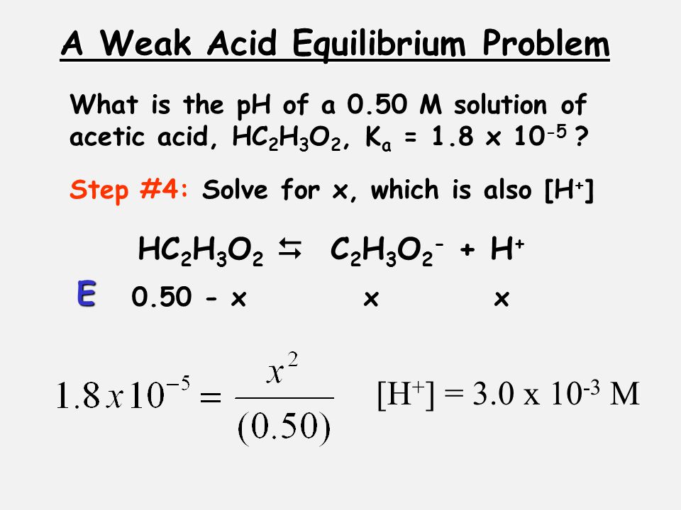 A Weak Acid Equilibrium Problem