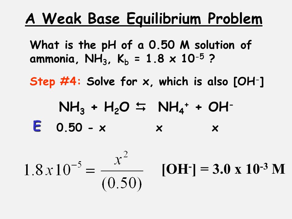 A Weak Base Equilibrium Problem