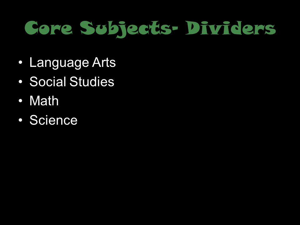 Core Subjects- Dividers