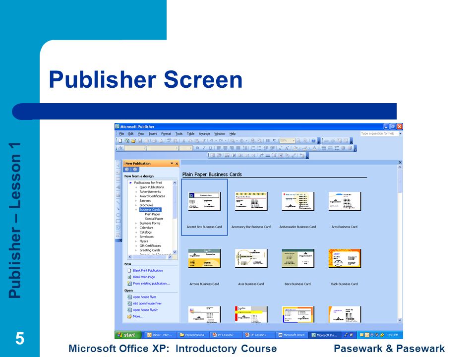 Publisher Screen