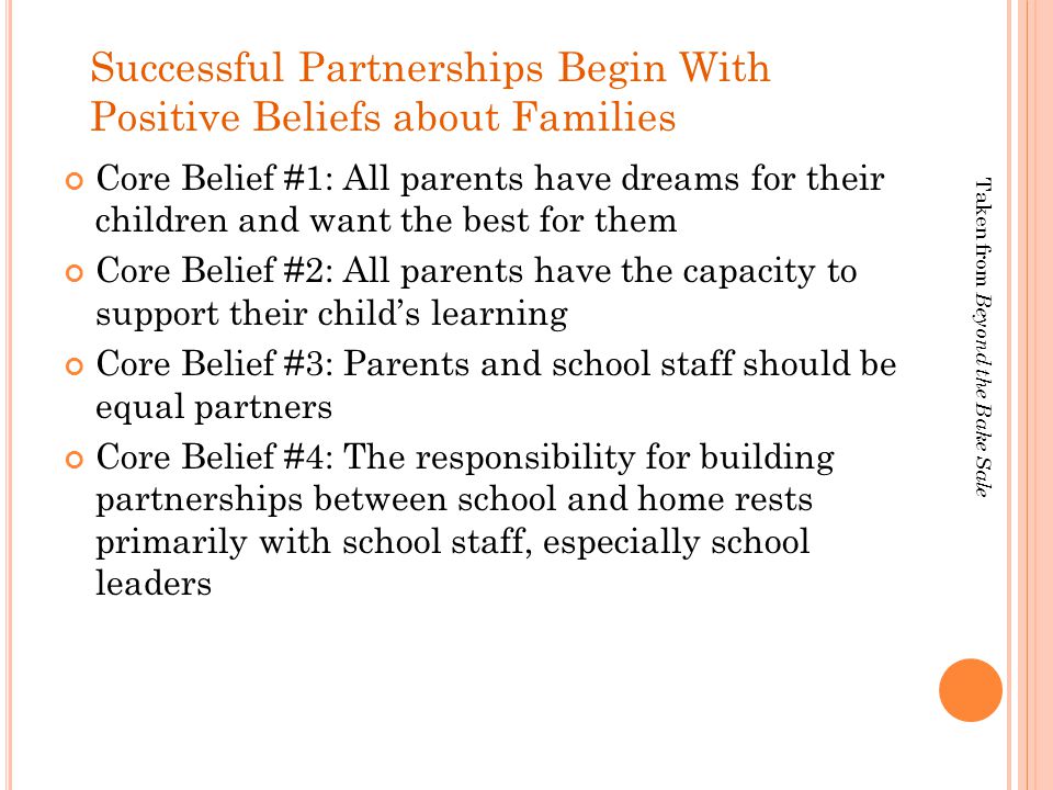 Successful Partnerships Begin With Positive Beliefs about Families