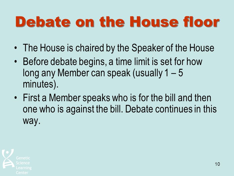 Debate on the House floor