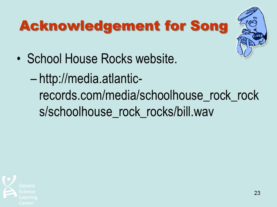 Acknowledgement for Song