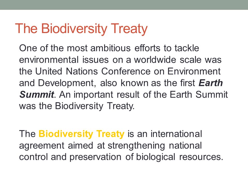 The Biodiversity Treaty