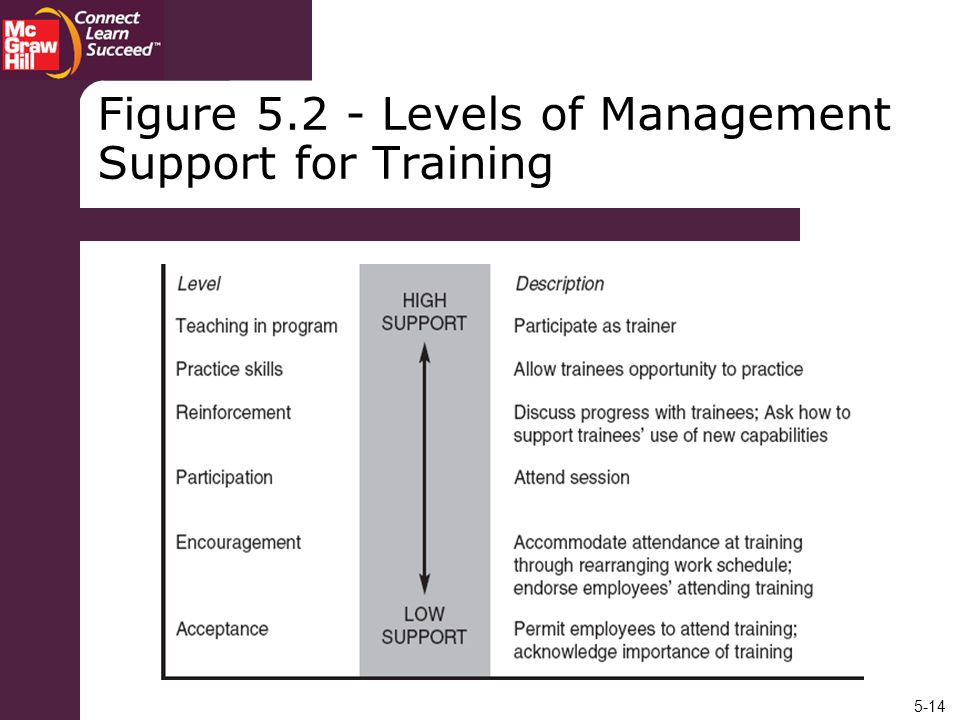 Figure Levels of Management Support for Training