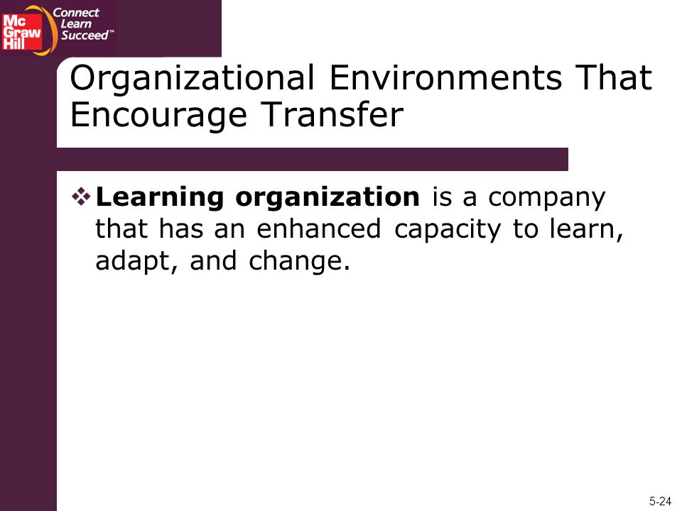 Organizational Environments That Encourage Transfer