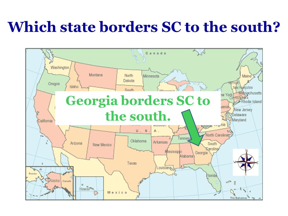 Which state borders SC to the south