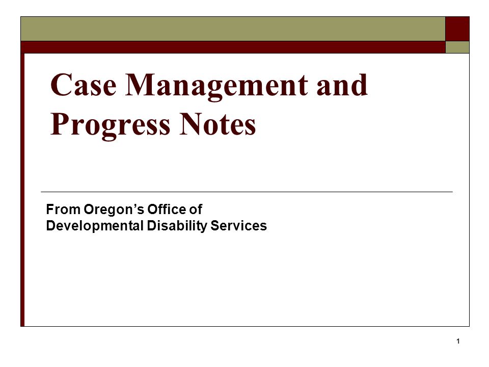 Case Management and Progress Notes