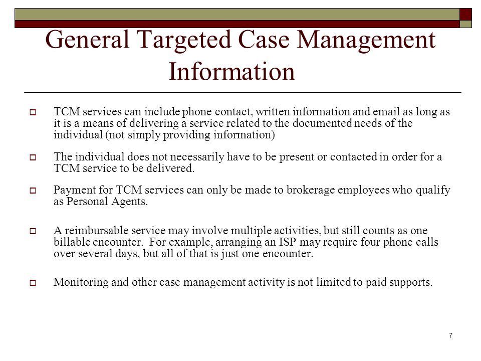 General Targeted Case Management Information