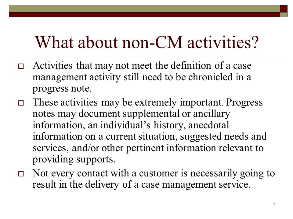 What about non-CM activities