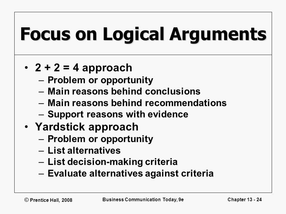 Focus on Logical Arguments