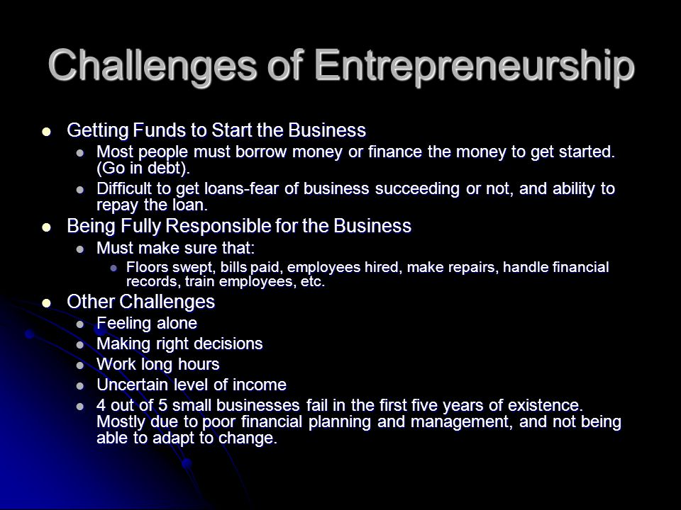 Challenges of Entrepreneurship
