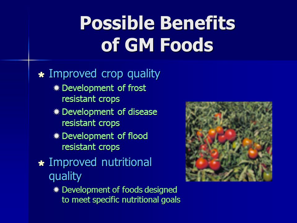 Possible Benefits of GM Foods