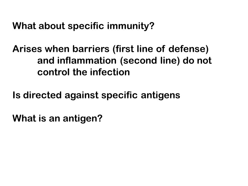What about specific immunity