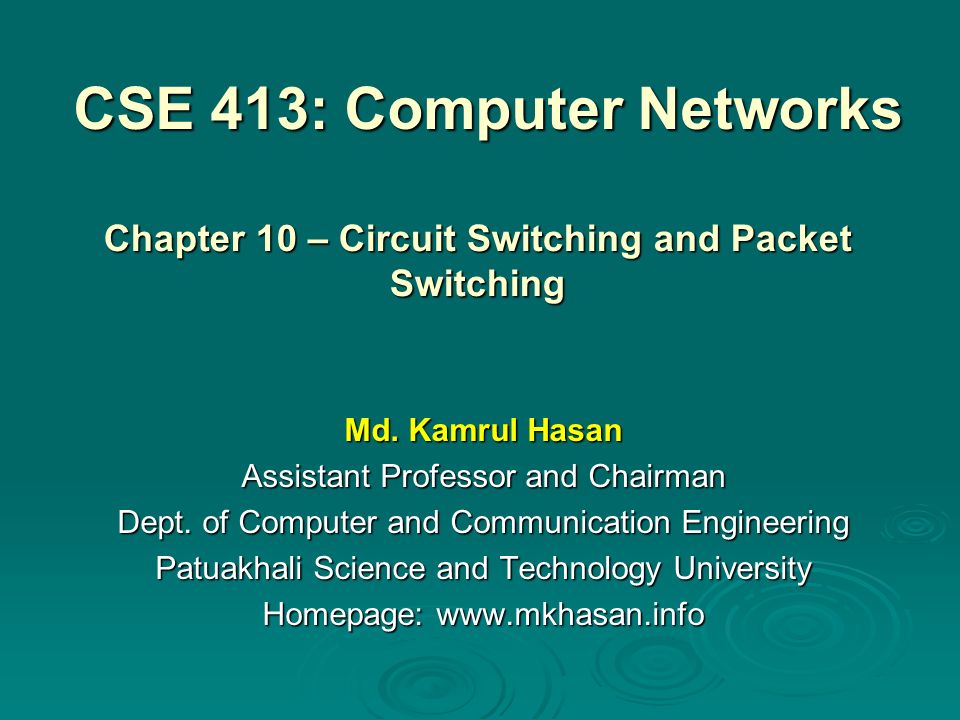 CSE 413: Computer Networks