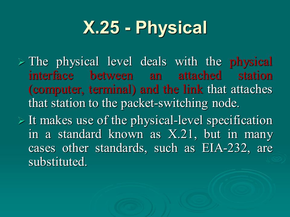 X.25 - Physical