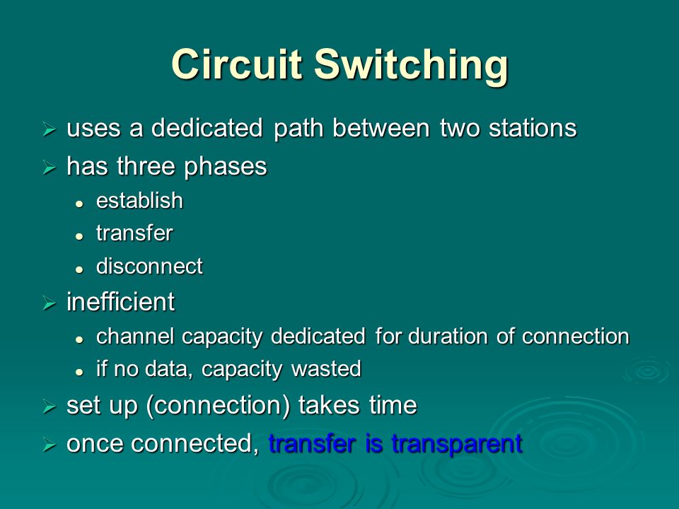 Circuit Switching uses a dedicated path between two stations