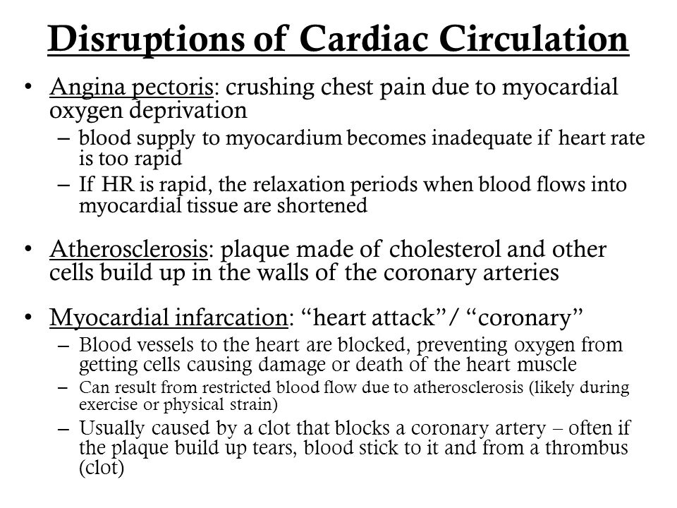 Disruptions of Cardiac Circulation