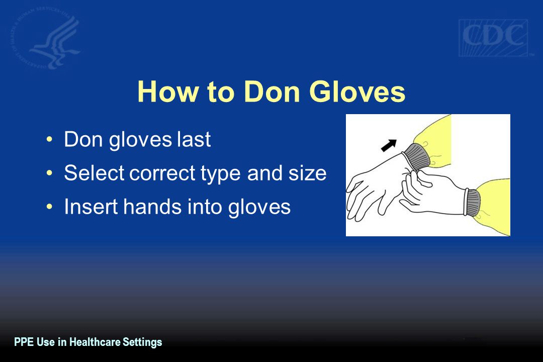 How to Don Gloves Don gloves last Select correct type and size