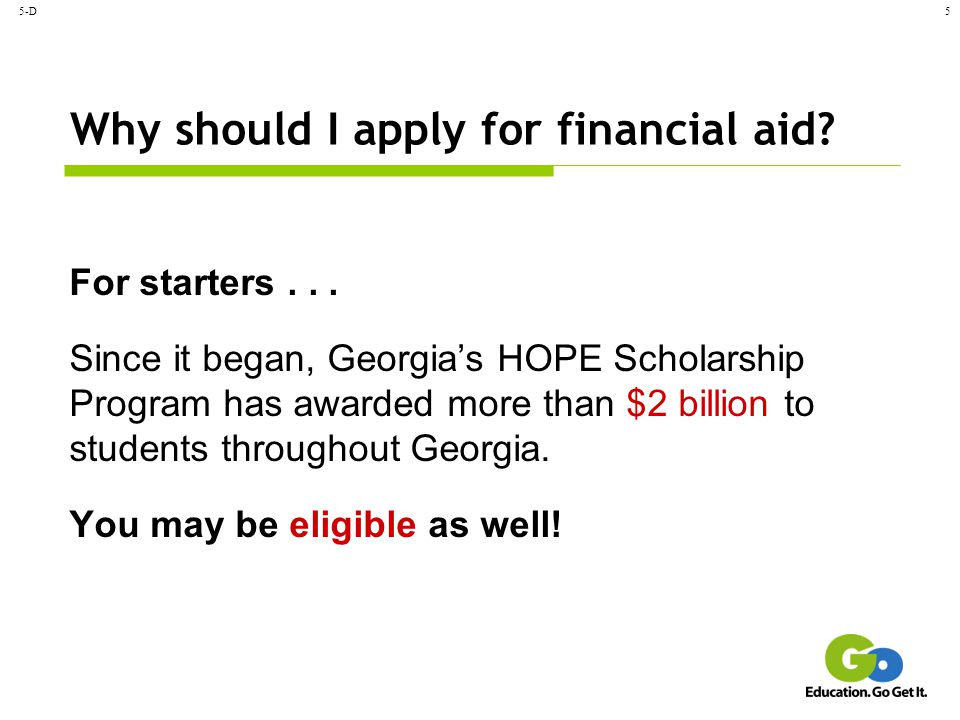 Why should I apply for financial aid