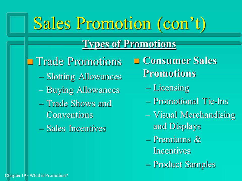 Sales Promotion (con’t)