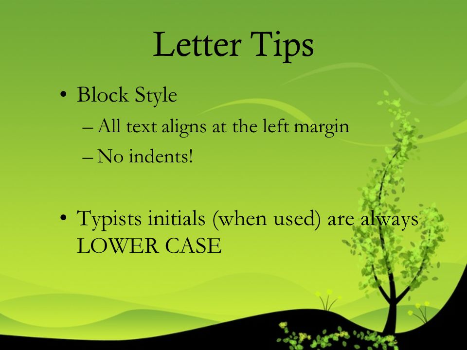 Letter Tips Block Style