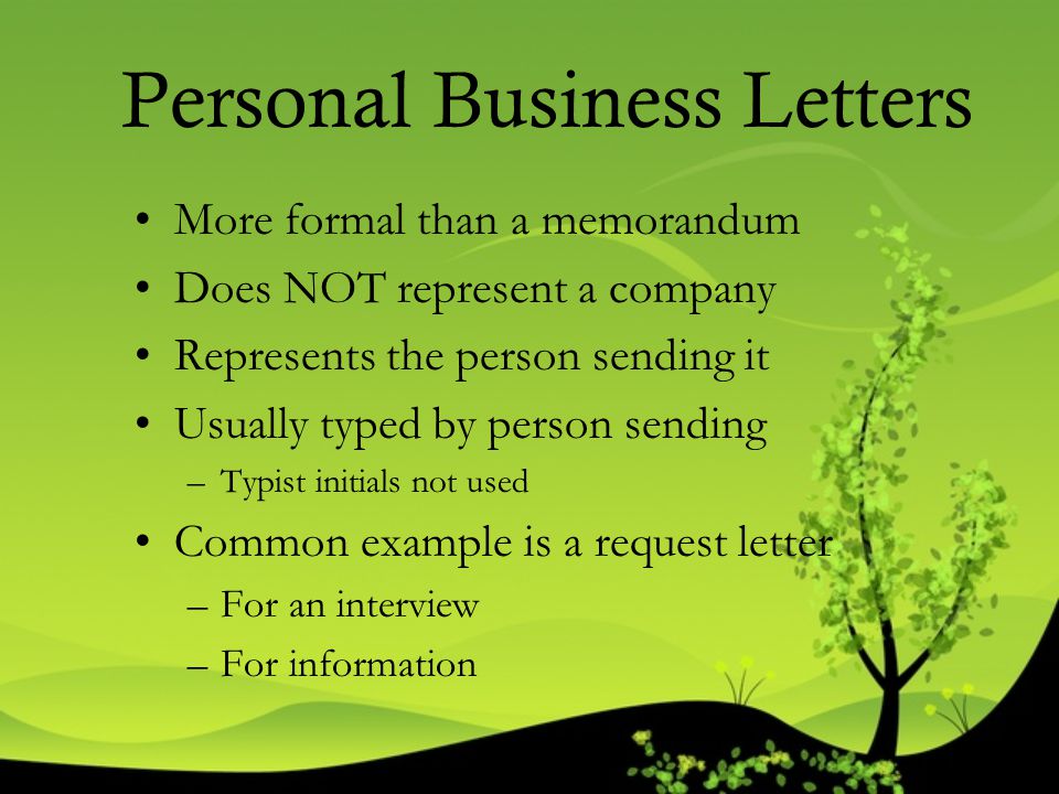 Personal Business Letters