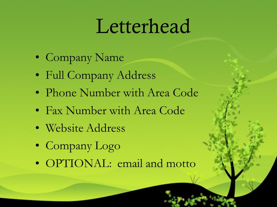 Letterhead Company Name Full Company Address