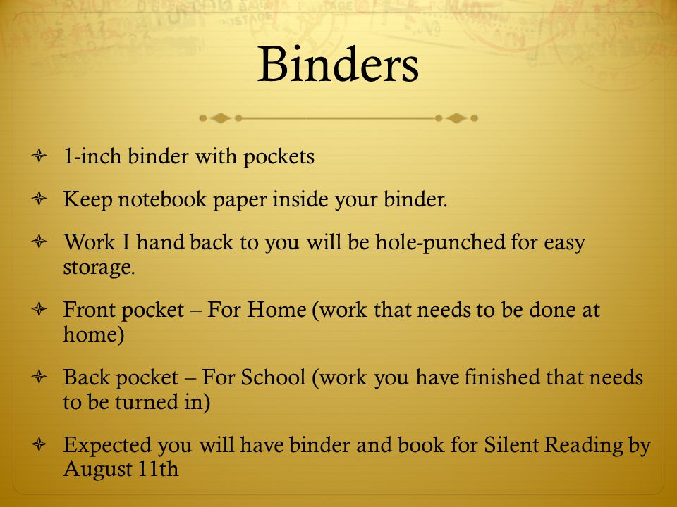 Binders 1-inch binder with pockets