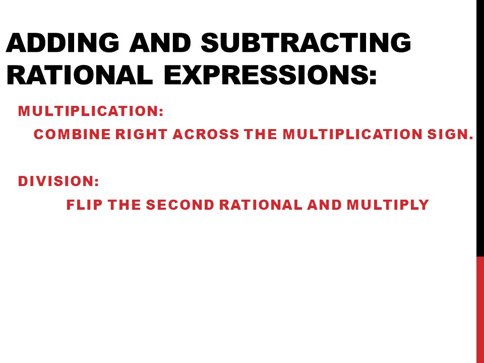 Adding and Subtracting Rational Expressions: