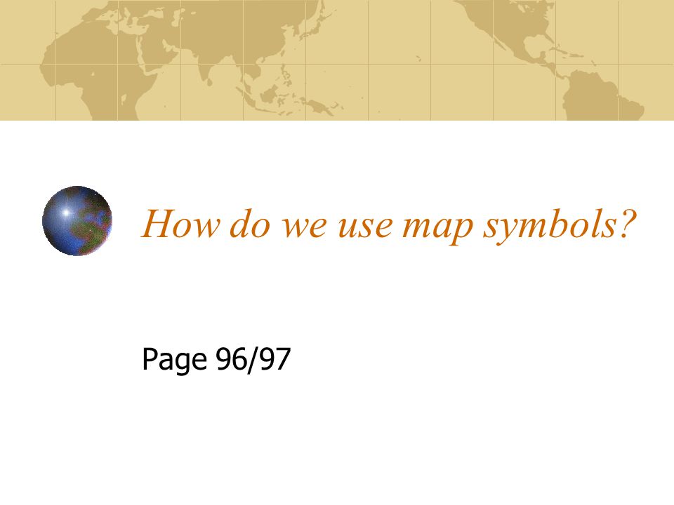 How do we use map symbols