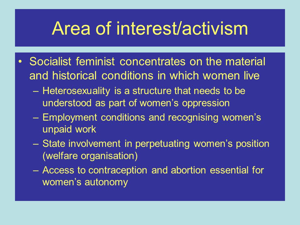 Area of interest/activism