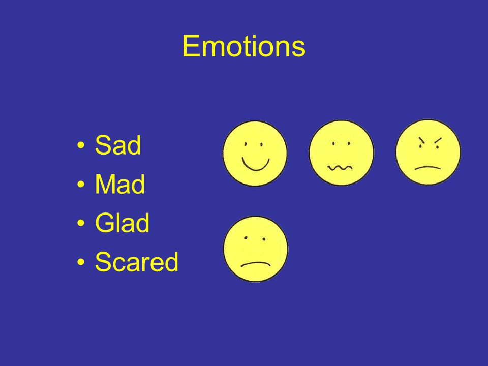 Emotions Sad Mad Glad Scared